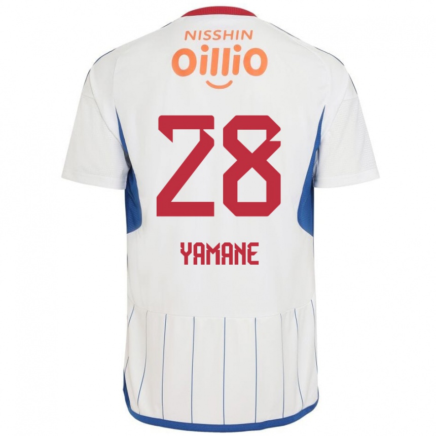 Men Football Riku Yamane #28 White Blue Red Away Jersey 2024/25 T-Shirt