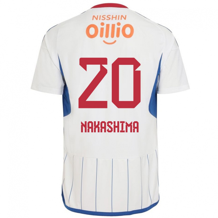 Men Football Rikuto Nakashima #20 White Blue Red Away Jersey 2024/25 T-Shirt