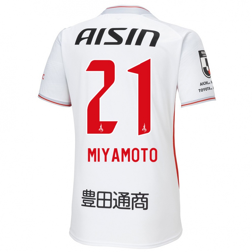 Men Football Kodai Miyamoto #21 White Yellow Red Away Jersey 2024/25 T-Shirt