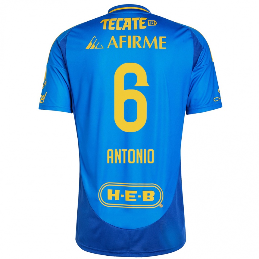 Men Football Nancy Antonio #6 Blue Yellow Away Jersey 2024/25 T-Shirt