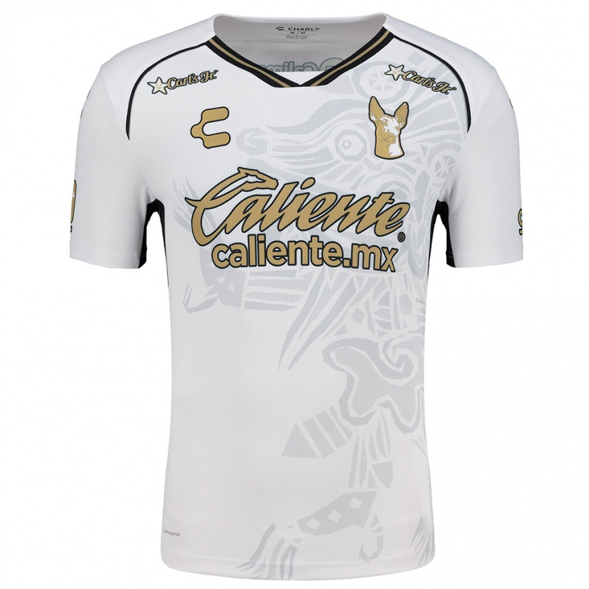 Men Football Aarón Mejía #18 White Black Away Jersey 2024/25 T-Shirt