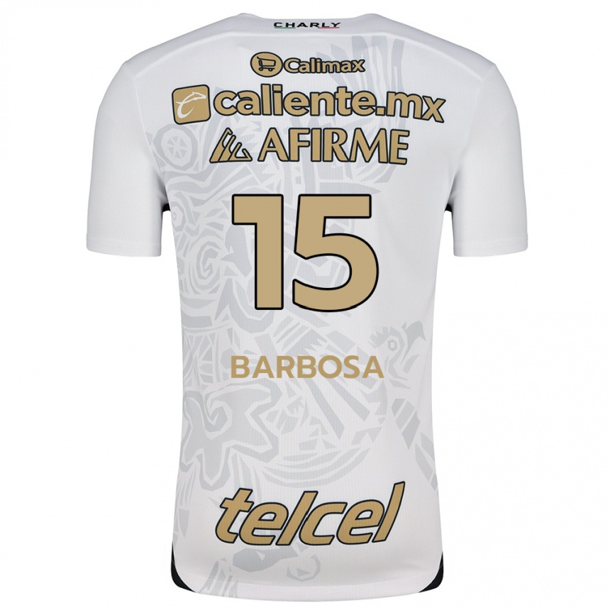 Men Football Diego Barbosa #15 White Black Away Jersey 2024/25 T-Shirt