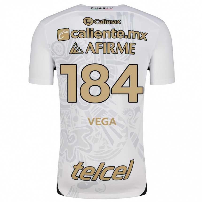 Men Football Daniel Vega #184 White Black Away Jersey 2024/25 T-Shirt