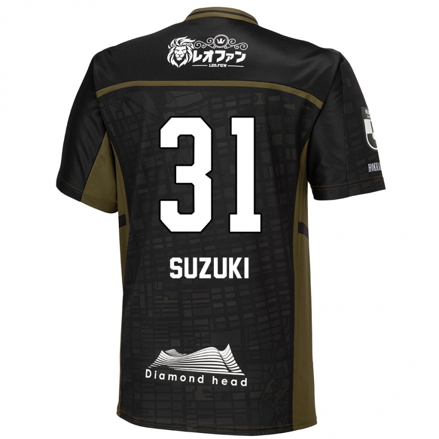 Men Football Ryusei Suzuki #31 Black Green Away Jersey 2024/25 T-Shirt