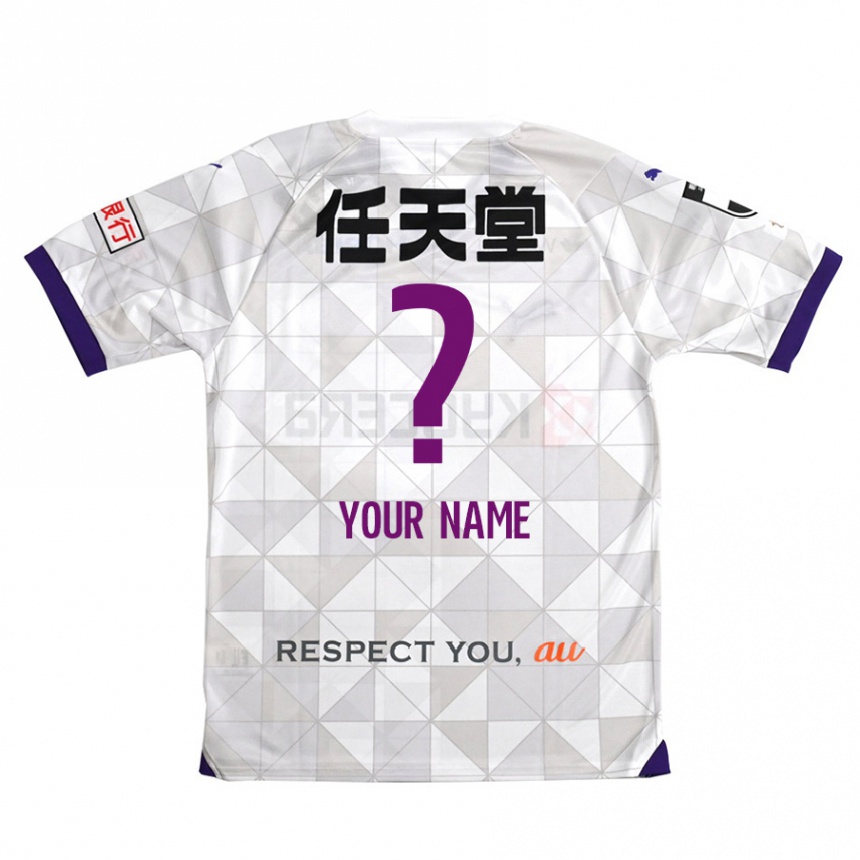 Men Football Your Name #0 White Purple Away Jersey 2024/25 T-Shirt