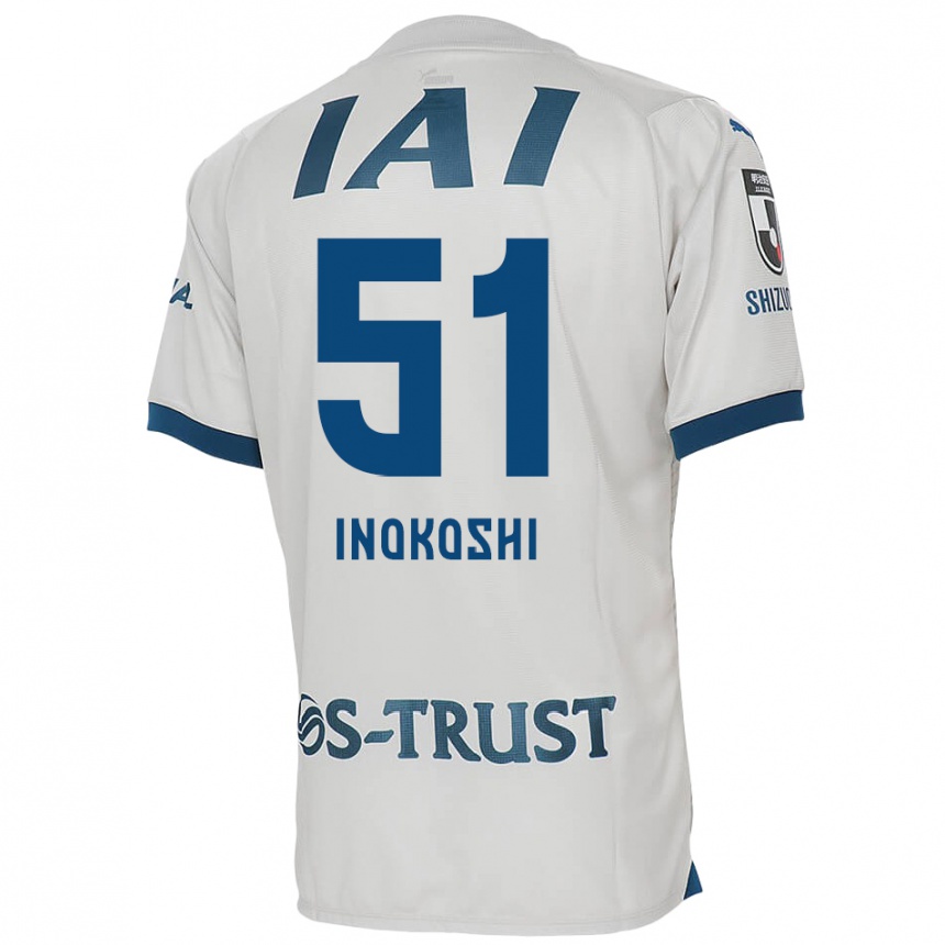 Men Football Yui Inokoshi #51 White Blue Away Jersey 2024/25 T-Shirt