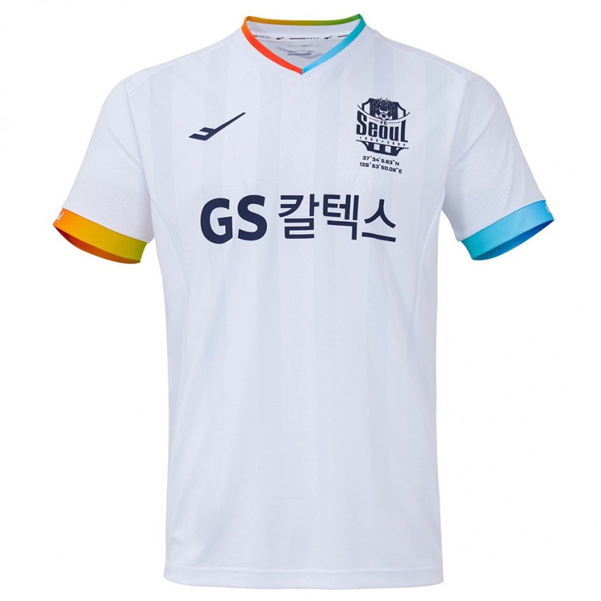 Men Football Shin-Jin Kim #9 White Blue Away Jersey 2024/25 T-Shirt