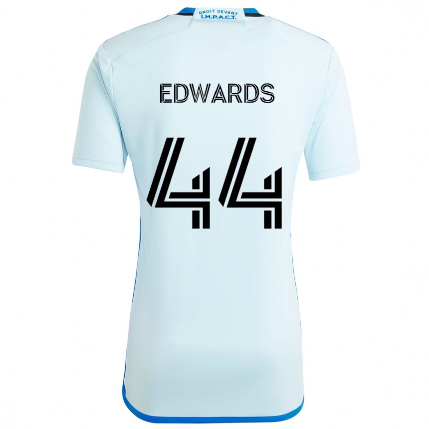 Men Football Raheem Edwards #44 Ice Blue Away Jersey 2024/25 T-Shirt