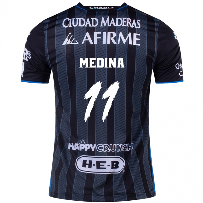 Men Football Alan Medina #11 White Black Away Jersey 2024/25 T-Shirt