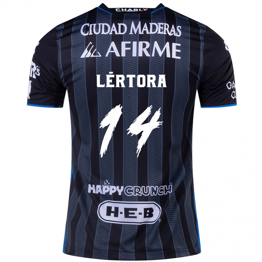 Men Football Federico Lértora #14 White Black Away Jersey 2024/25 T-Shirt