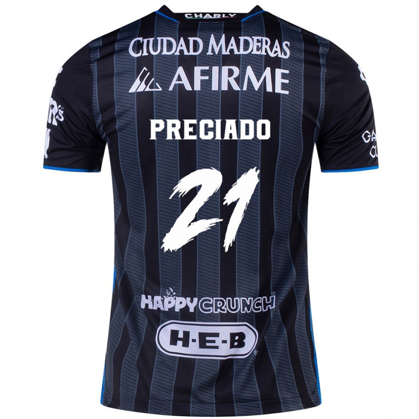 Men Football Ayrton Preciado #21 White Black Away Jersey 2024/25 T-Shirt