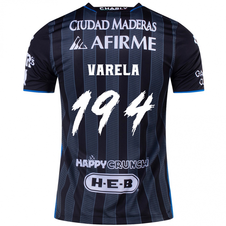 Men Football José Varela #194 White Black Away Jersey 2024/25 T-Shirt