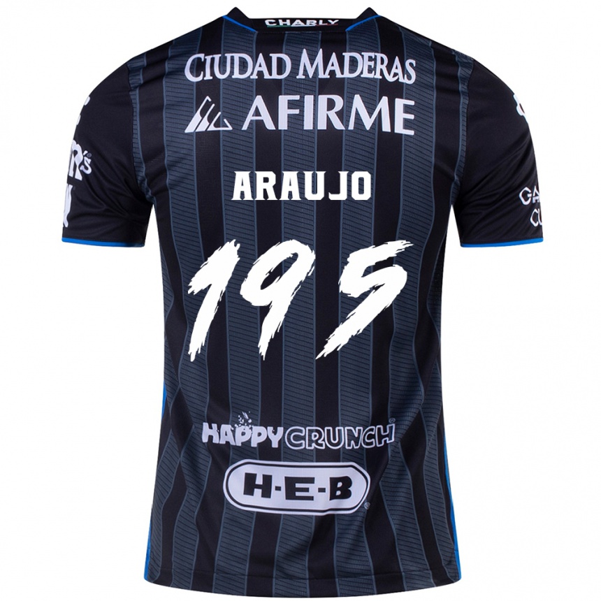 Men Football Diego Araujo #195 White Black Away Jersey 2024/25 T-Shirt