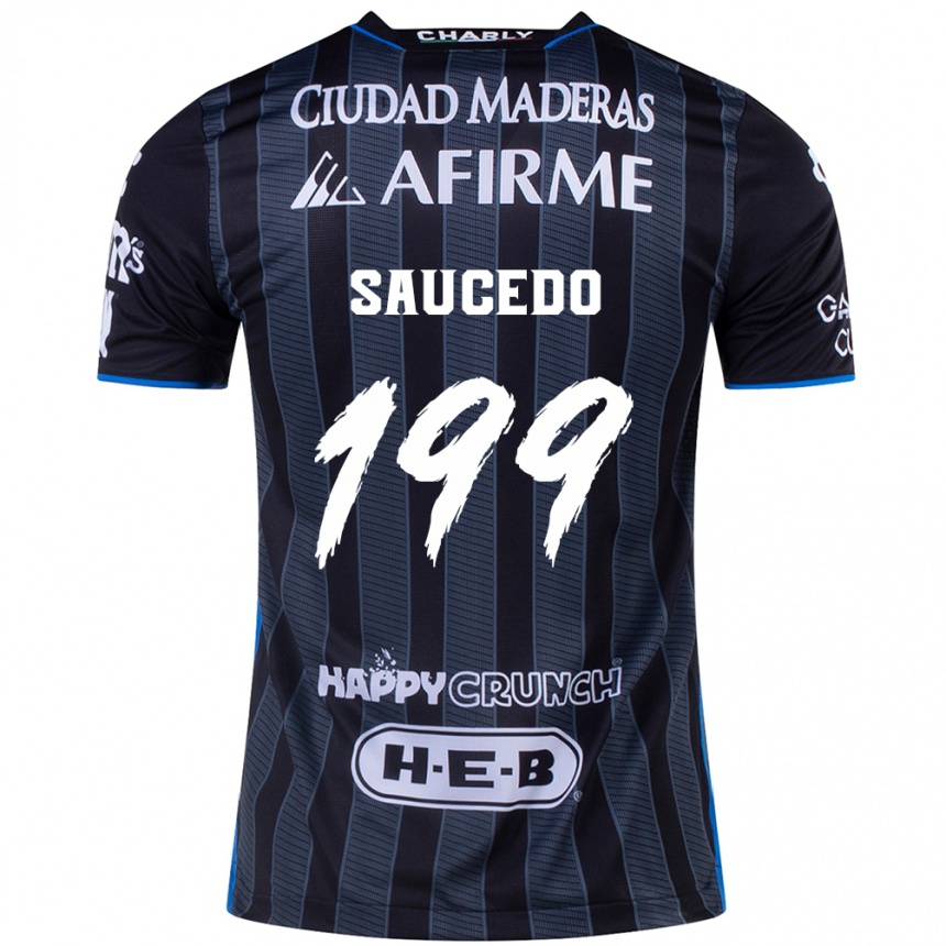 Men Football Christian Saucedo #199 White Black Away Jersey 2024/25 T-Shirt