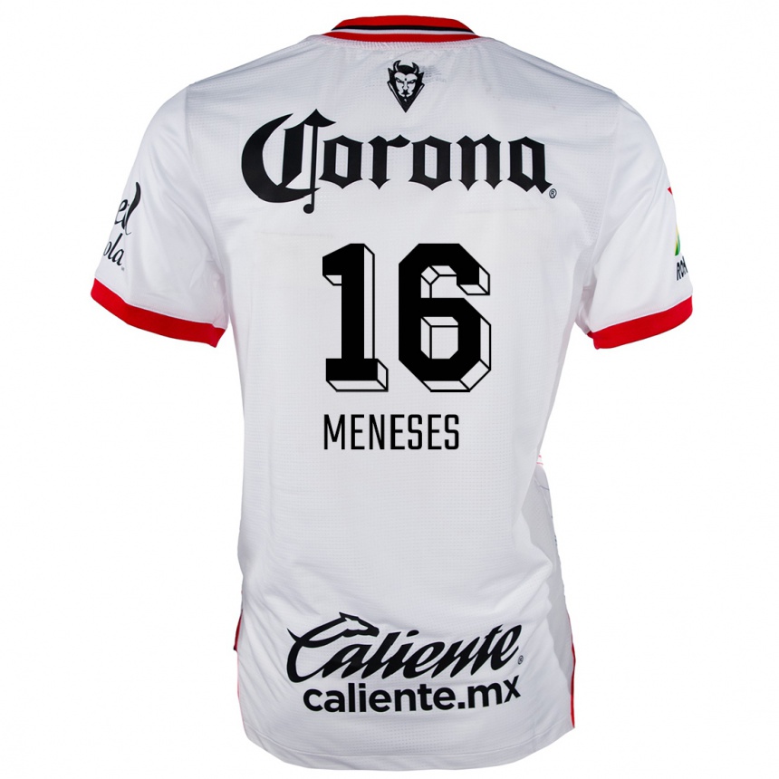 Men Football Jean Meneses #16 White Red Away Jersey 2024/25 T-Shirt