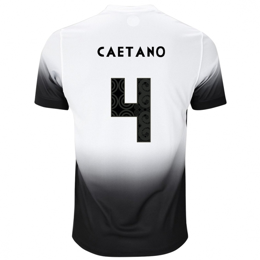 Women Football Caetano #4 White Black Home Jersey 2024/25 T-Shirt