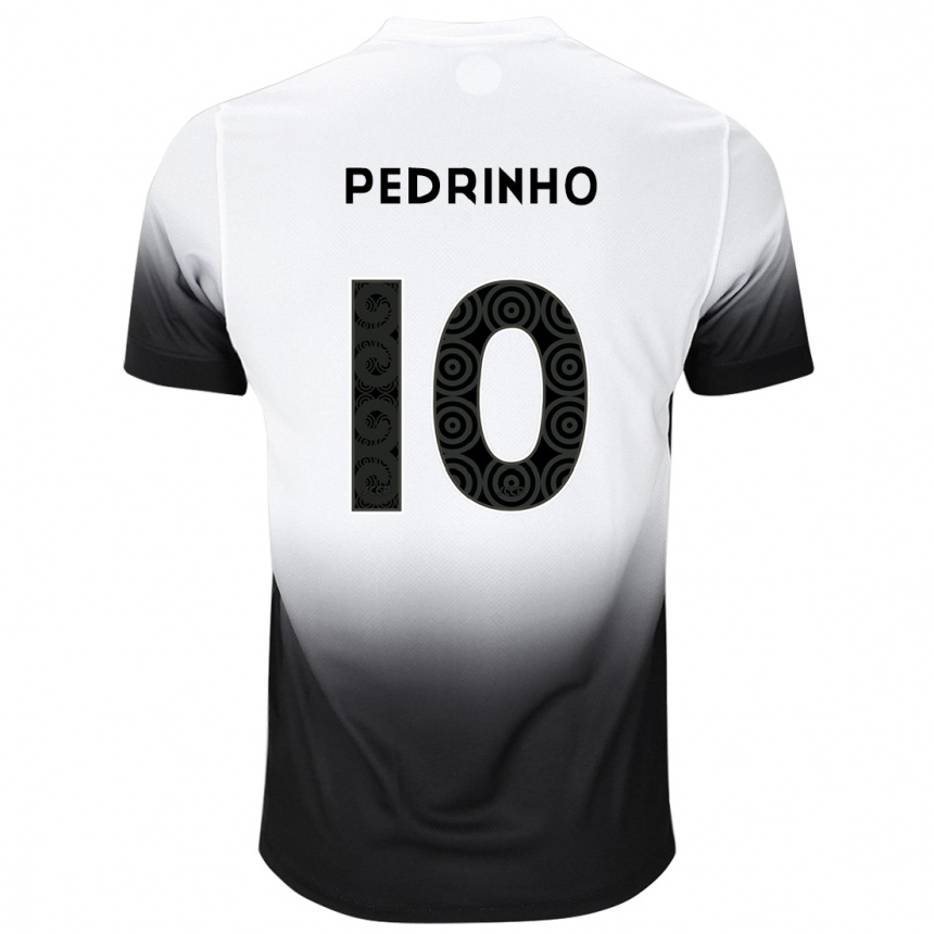 Women Football Pedrinho #10 White Black Home Jersey 2024/25 T-Shirt