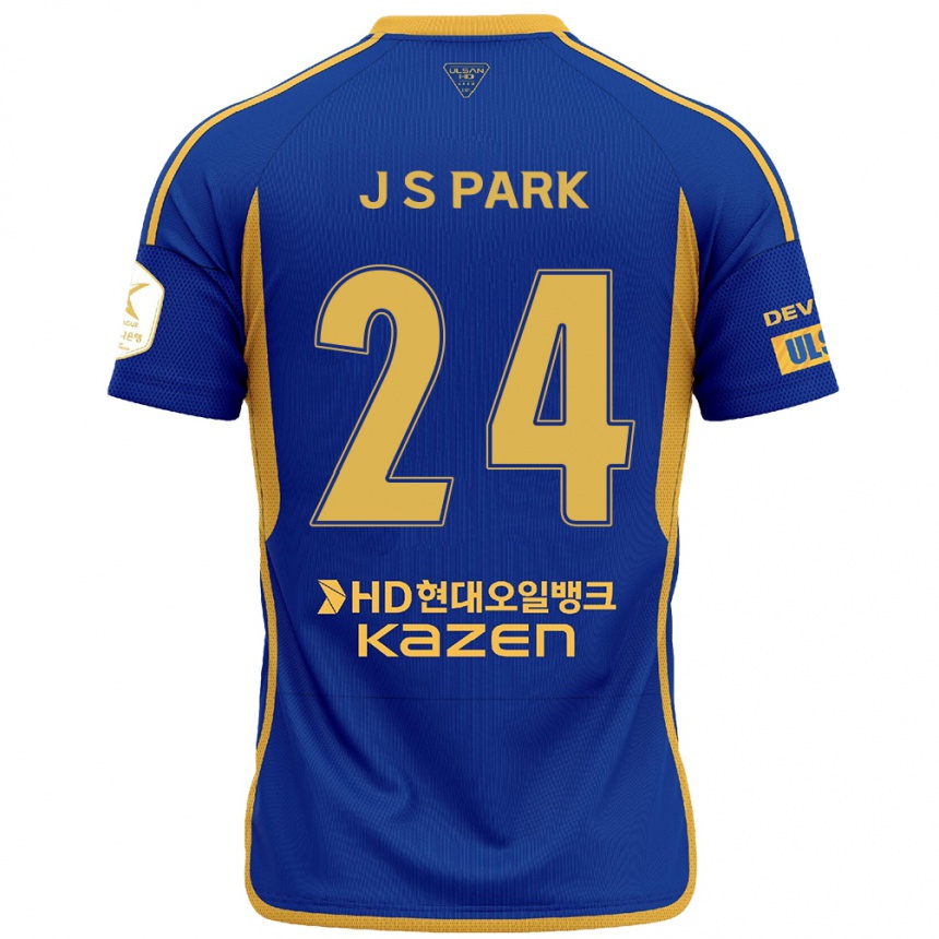 Women Football Sang-Jun Park #24 Blue Yellow Home Jersey 2024/25 T-Shirt