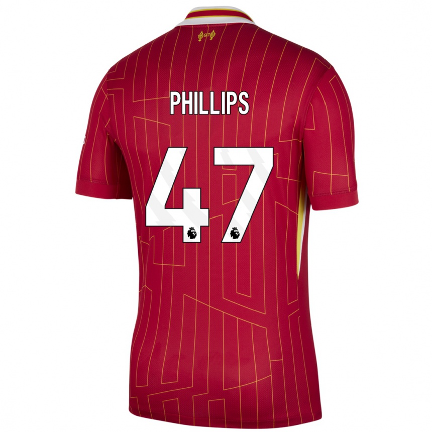 Kids Football Nathaniel Phillips #47 Red Yellow White Home Jersey 2024/25 T-Shirt