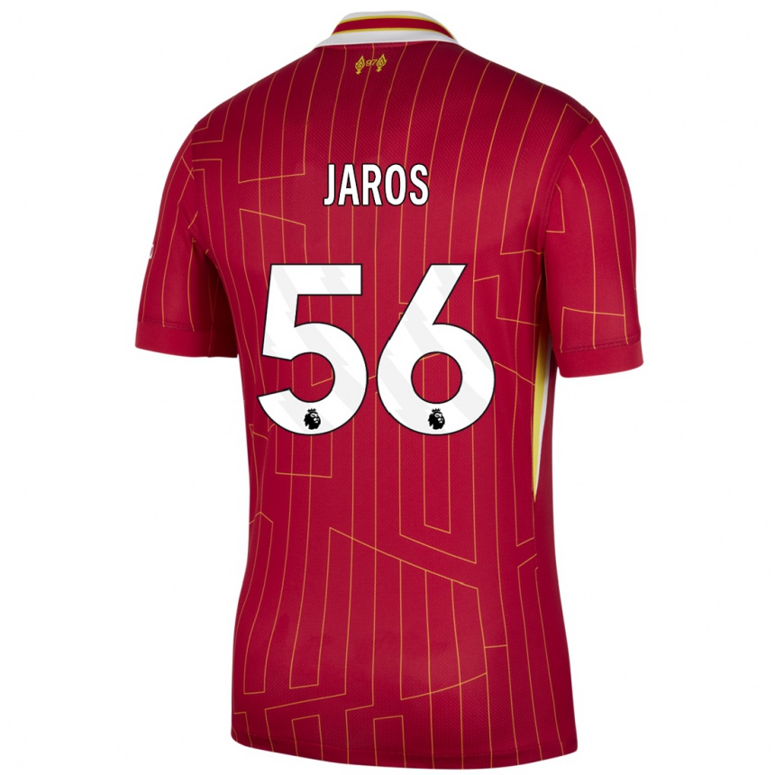 Kids Football Vitezslav Jaros #56 Red Yellow White Home Jersey 2024/25 T-Shirt