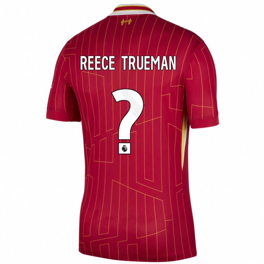 Kids Football Reece Trueman #0 Red Yellow White Home Jersey 2024/25 T-Shirt