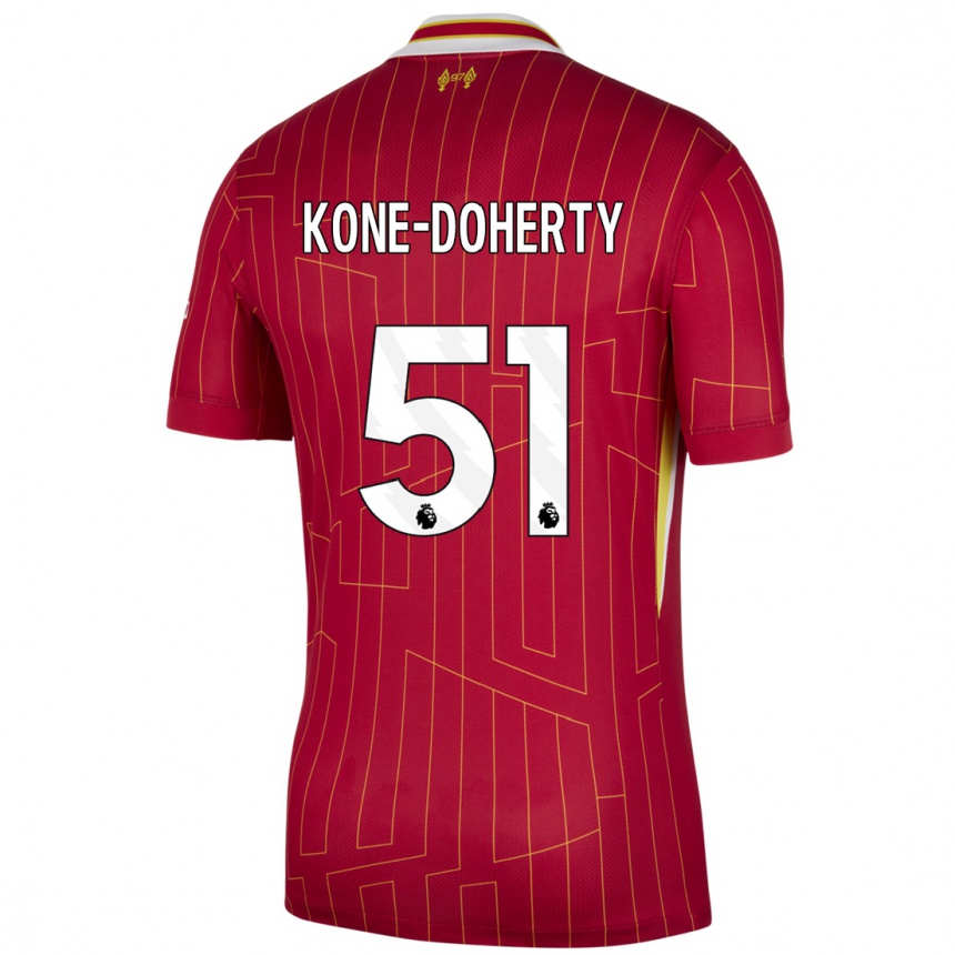 Kids Football Trent Kone-Doherty #51 Red Yellow White Home Jersey 2024/25 T-Shirt