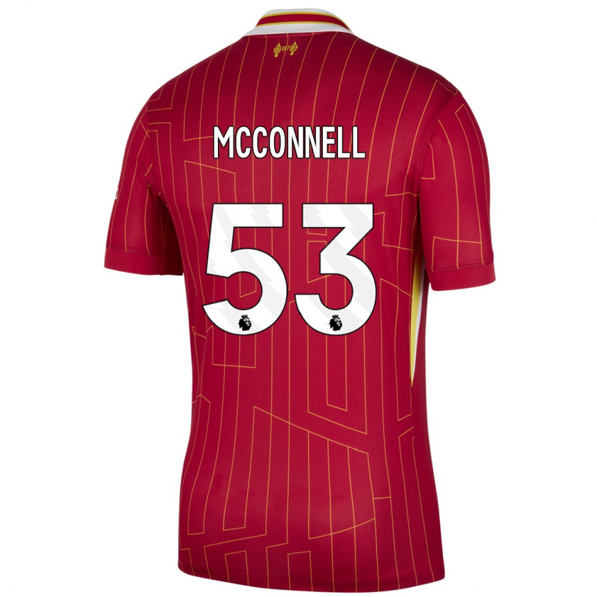 Kids Football James Mcconnell #53 Red Yellow White Home Jersey 2024/25 T-Shirt