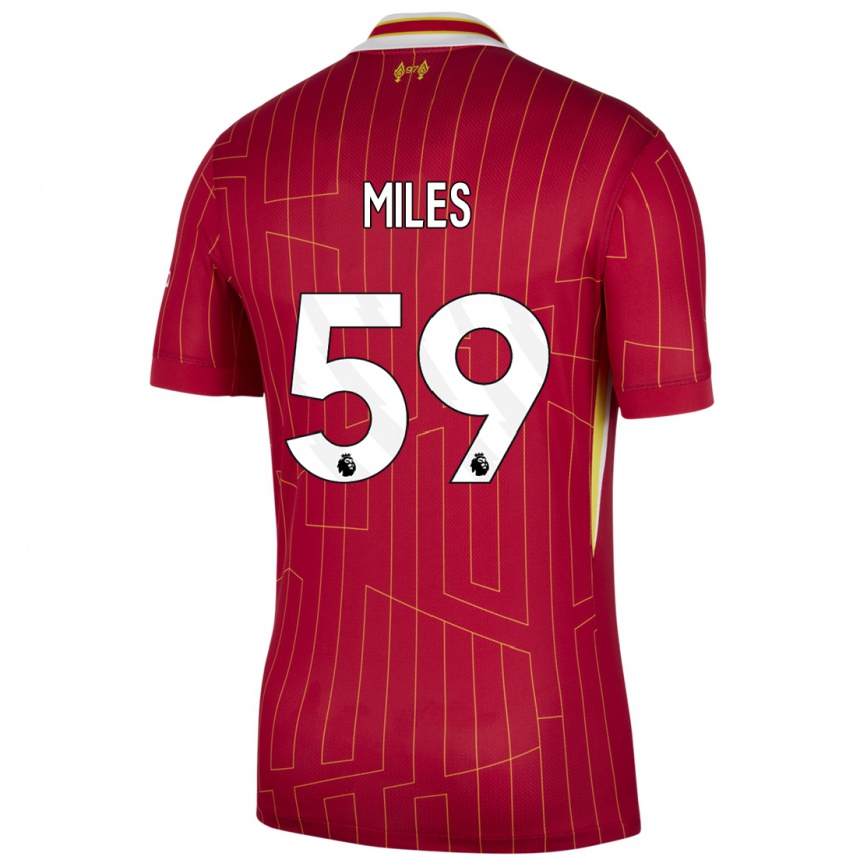 Kids Football Terence Miles #59 Red Yellow White Home Jersey 2024/25 T-Shirt