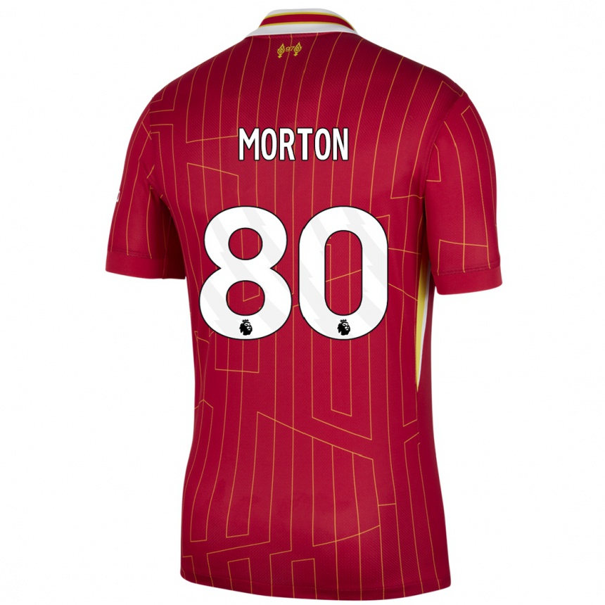 Kids Football Tyler Morton #80 Red Yellow White Home Jersey 2024/25 T-Shirt