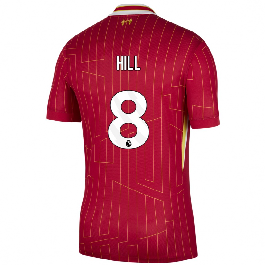 Kids Football Tom Hill #8 Red Yellow White Home Jersey 2024/25 T-Shirt