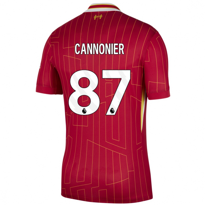 Kids Football Oakley Cannonier #87 Red Yellow White Home Jersey 2024/25 T-Shirt