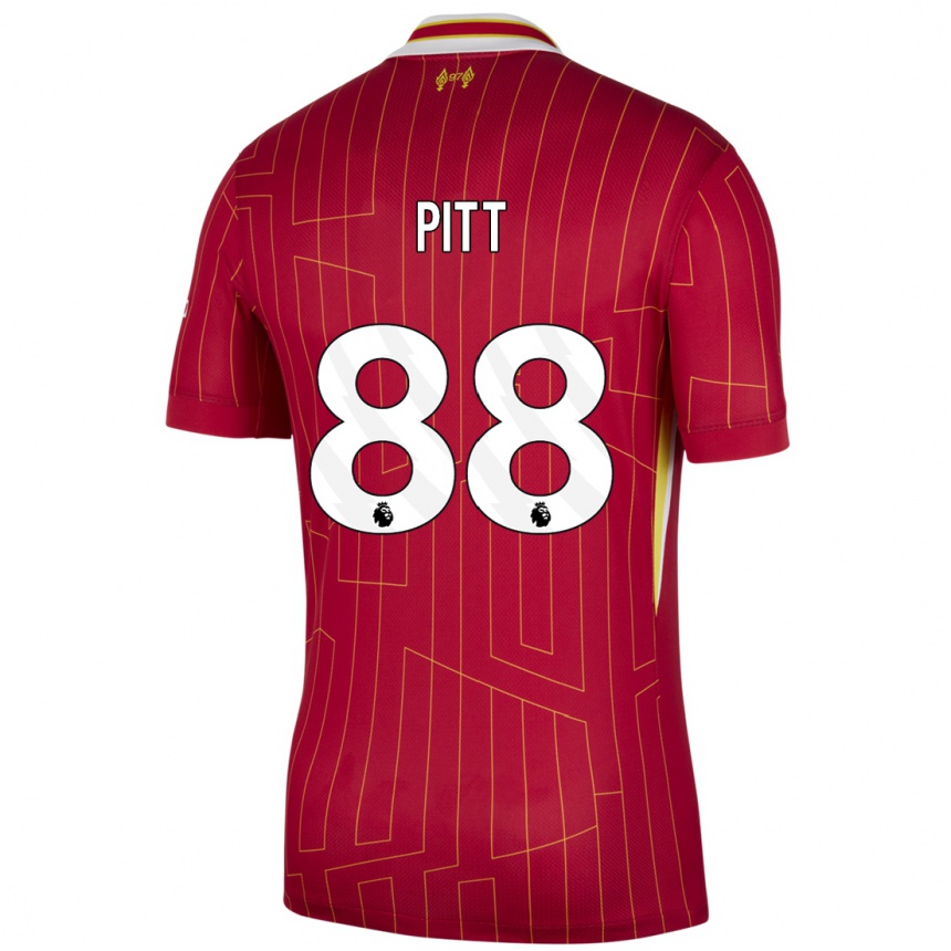 Kids Football Lucas Pitt #88 Red Yellow White Home Jersey 2024/25 T-Shirt