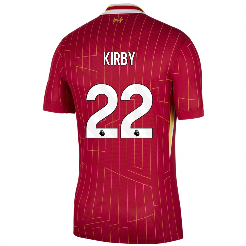 Kids Football Faye Kirby #22 Red Yellow White Home Jersey 2024/25 T-Shirt