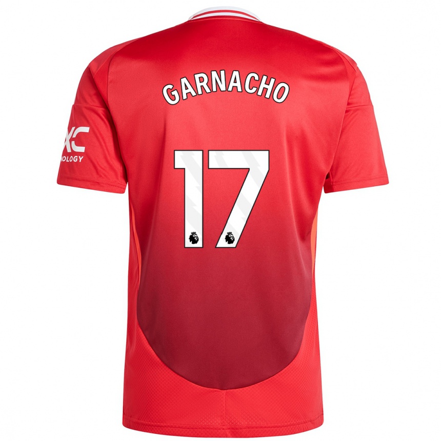 Kids Football Alejandro Garnacho #17 Bright Red Home Jersey 2024/25 T-Shirt