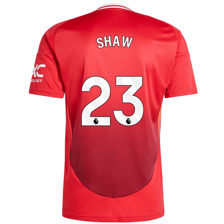 Kids Football Luke Shaw #23 Bright Red Home Jersey 2024/25 T-Shirt