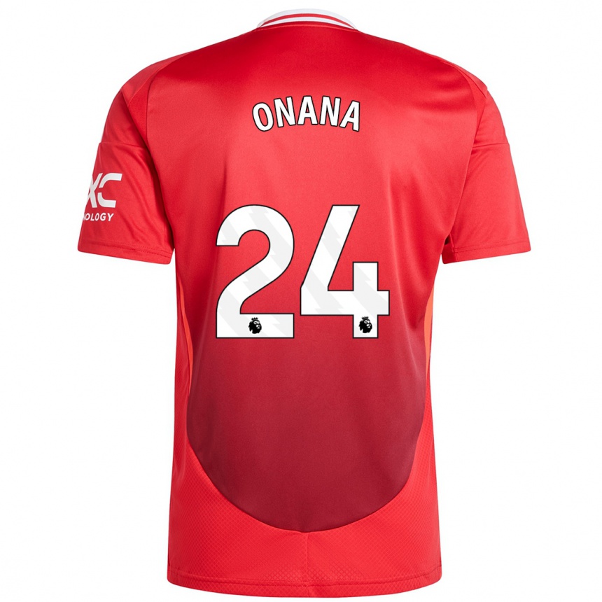 Kids Football Andre Onana #24 Bright Red Home Jersey 2024/25 T-Shirt