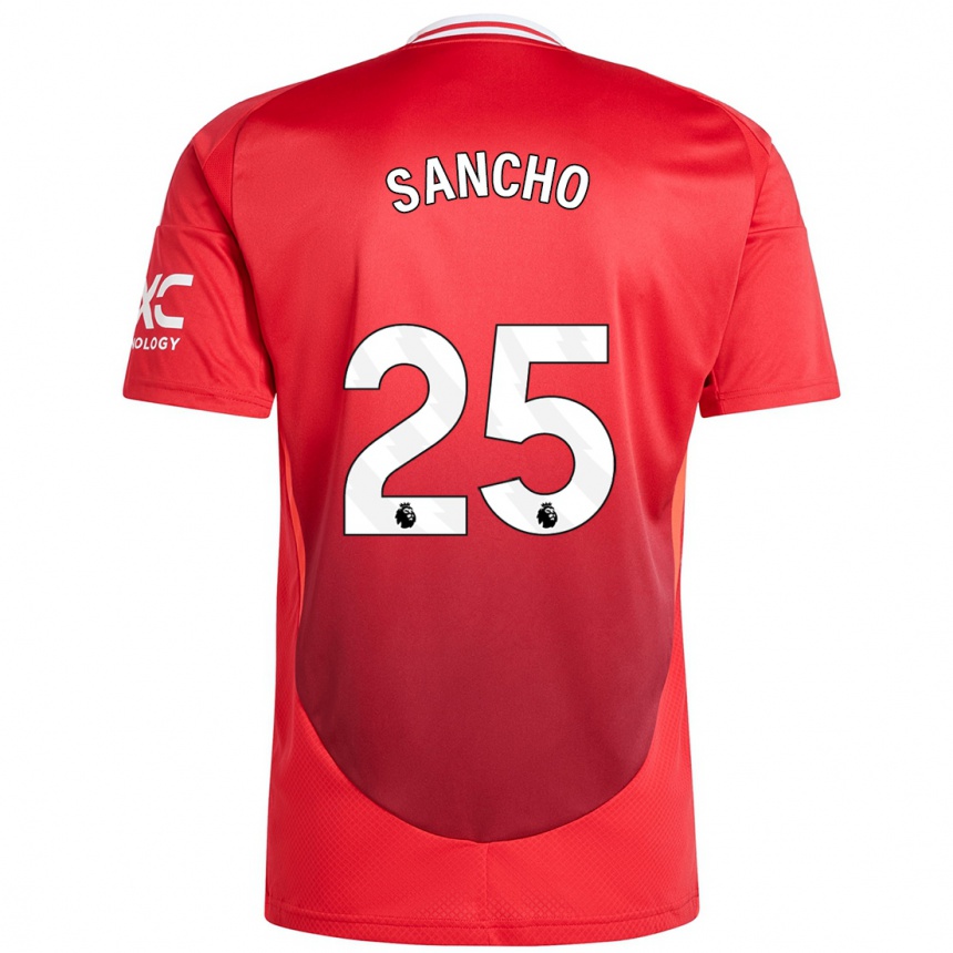 Kids Football Jadon Sancho #25 Bright Red Home Jersey 2024/25 T-Shirt