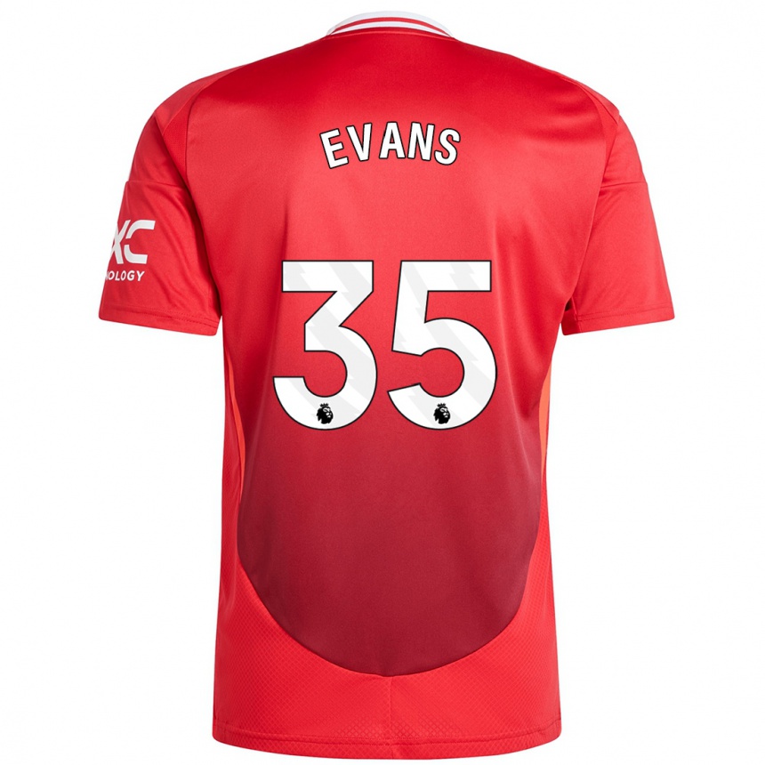 Kids Football Jonny Evans #35 Bright Red Home Jersey 2024/25 T-Shirt