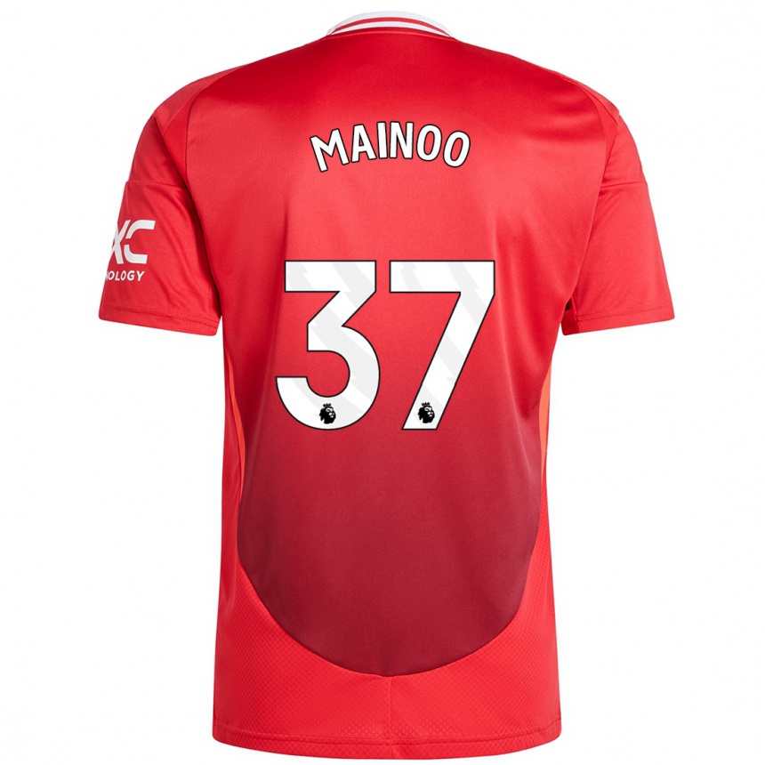 Kids Football Kobbie Mainoo #37 Bright Red Home Jersey 2024/25 T-Shirt