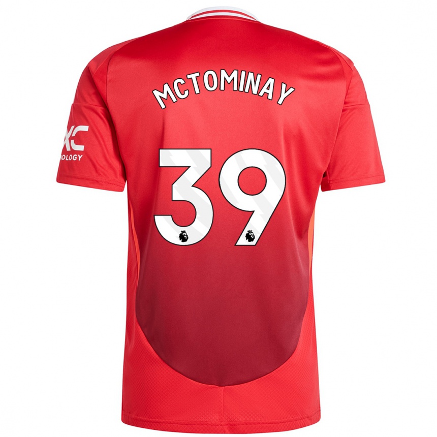 Kids Football Scott Mctominay #39 Bright Red Home Jersey 2024/25 T-Shirt