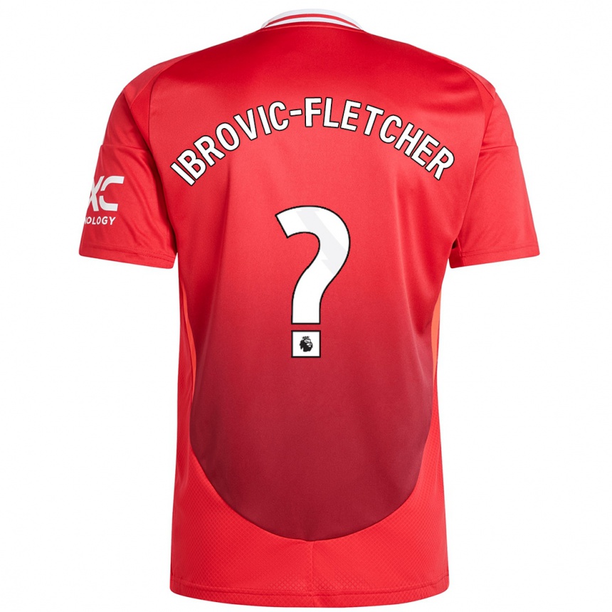 Kids Football Edward Ibrovic-Fletcher #0 Bright Red Home Jersey 2024/25 T-Shirt