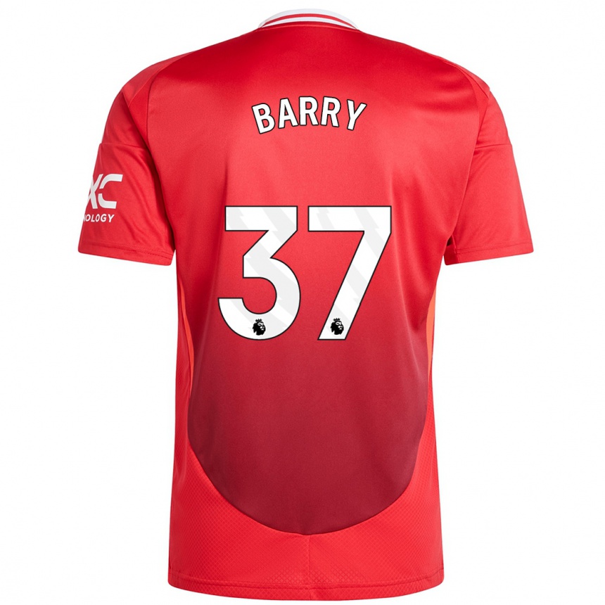 Kids Football Keira Barry #37 Bright Red Home Jersey 2024/25 T-Shirt