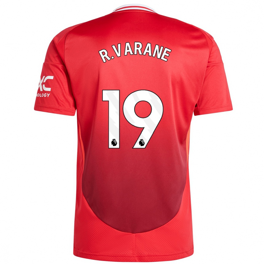 Kids Football Raphael Varane #19 Bright Red Home Jersey 2024/25 T-Shirt