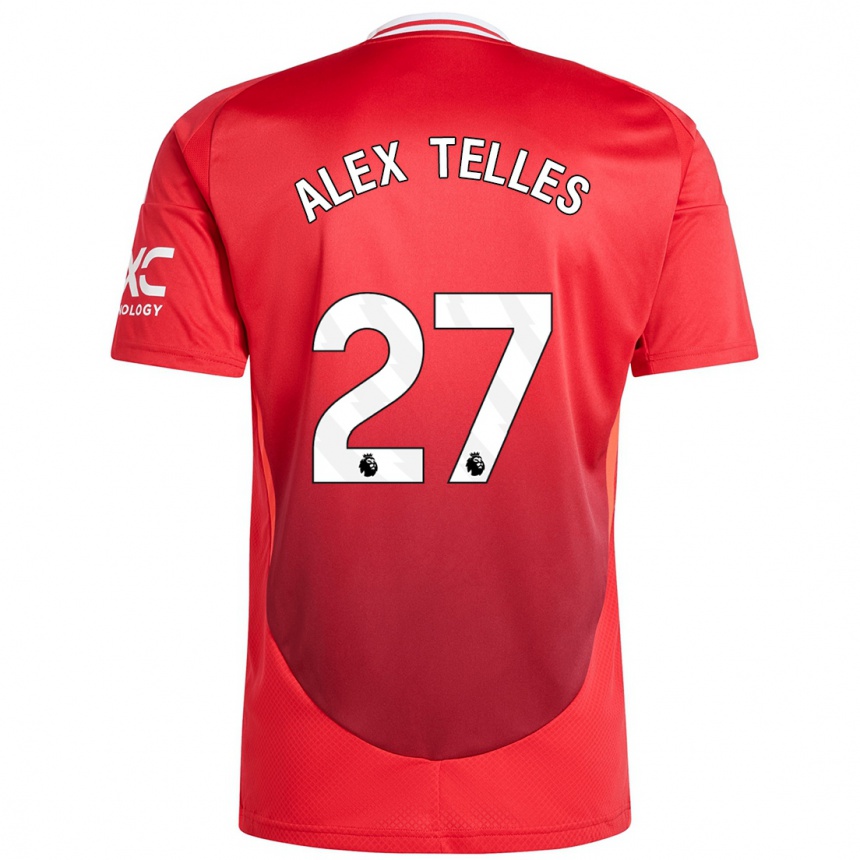 Kids Football Alex Nicolao Telles #27 Bright Red Home Jersey 2024/25 T-Shirt