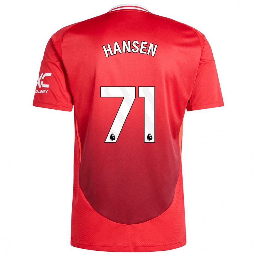 Kids Football Isak Hansen-Aaroen #71 Bright Red Home Jersey 2024/25 T-Shirt