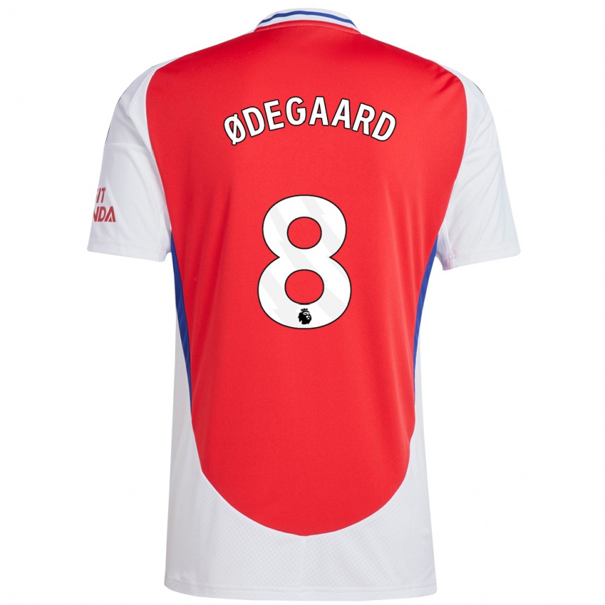 Kids Football Martin Odegaard #8 Red White Home Jersey 2024/25 T-Shirt