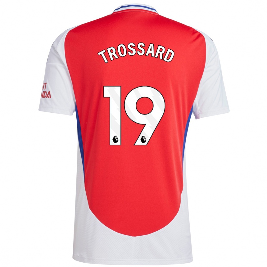 Kids Football Leandro Trossard #19 Red White Home Jersey 2024/25 T-Shirt