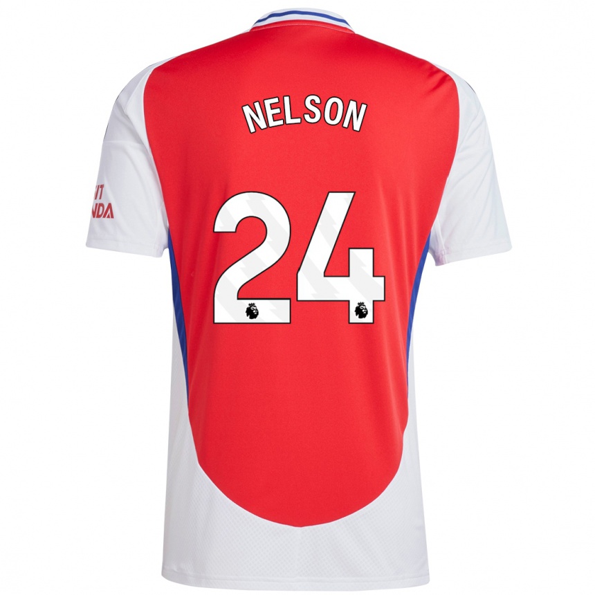 Kids Football Reiss Nelson #24 Red White Home Jersey 2024/25 T-Shirt