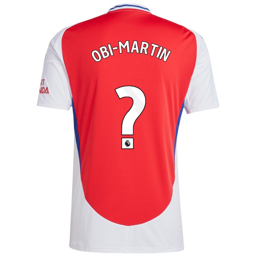 Kids Football Chido Obi-Martin #0 Red White Home Jersey 2024/25 T-Shirt