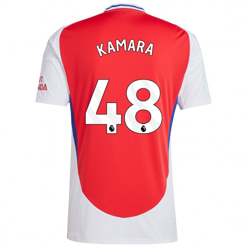 Kids Football Osman Kamara #48 Red White Home Jersey 2024/25 T-Shirt